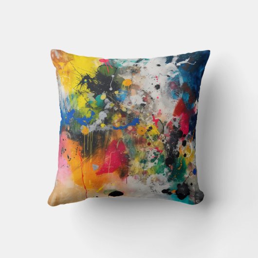 カラフル抽象芸術アート クッション (裏面)