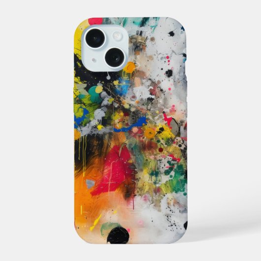 カラフル抽象芸術アート iPhone 15ケース (裏面)