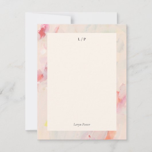 カラフル抽象芸術アーパーソナライズされたトフラットノートカード 招待状 (正面)