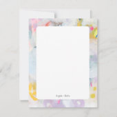 カラフル抽象芸術アーパーソナライズされたトフラットノートカード 招待状 (正面)