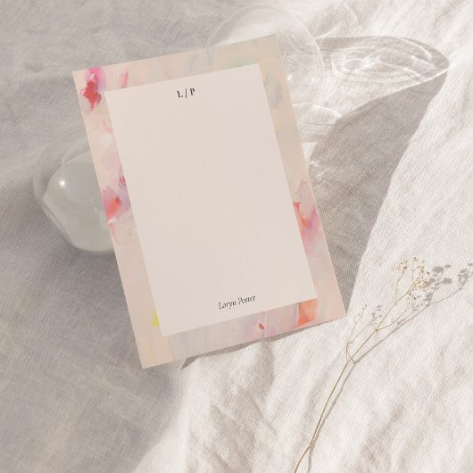 カラフル抽象芸術アーパーソナライズされたトフラットノートカード 招待状