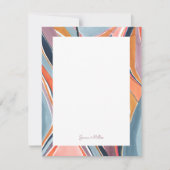 カラフル抽象芸術アーパーソナライズされたトフラットノートカード 招待状 (正面)