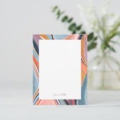 カラフル抽象芸術アーパーソナライズされたトフラットノートカード 招待状 (スタンド正面)