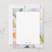 カラフル抽象芸術アーパーソナライズされたトフラットノートカード 招待状 (正面)