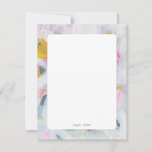 カラフル抽象芸術アーパーソナライズされたトフラットノートカード 招待状 (正面)