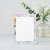 カラフル抽象芸術アーパーソナライズされたトフラットノートカード 招待状 (スタンド正面)