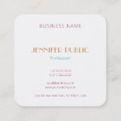 カラフル抽象芸術アーモダントエレガントモノグラム スクエア名刺 (裏面)