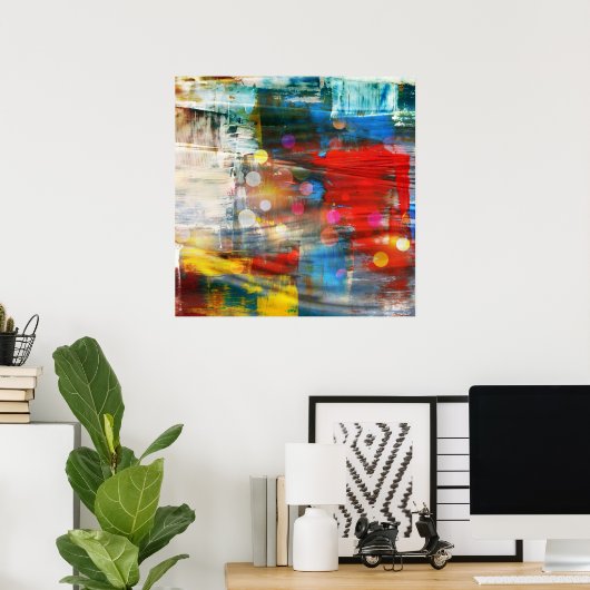 カラフル抽象芸術アー絵を描(ばちゃばちゃ)跳ねるデザイン ポスター (ホームオフィス)