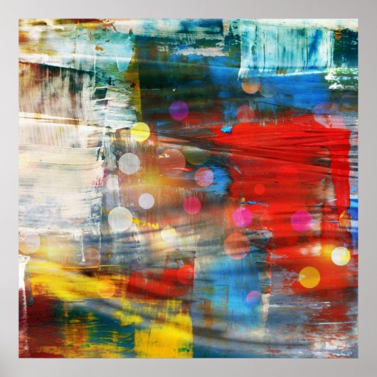 カラフル抽象芸術アー絵を描(ばちゃばちゃ)跳ねるデザイン ポスター (正面)