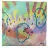 カラフル抽象芸術ア絵を描クリル タイル (正面)