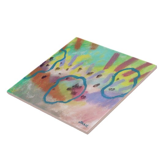 カラフル抽象芸術ア絵を描クリル タイル (側面)