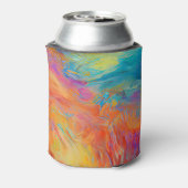 カラフル抽象芸術ア絵を描ートのモノグラムイニシャル 缶クーラー (缶裏面)
