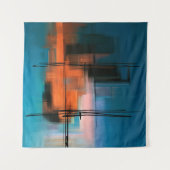 カラフル抽象芸術ア絵画クリル超現実的な土地 タペストリー (正面(横))