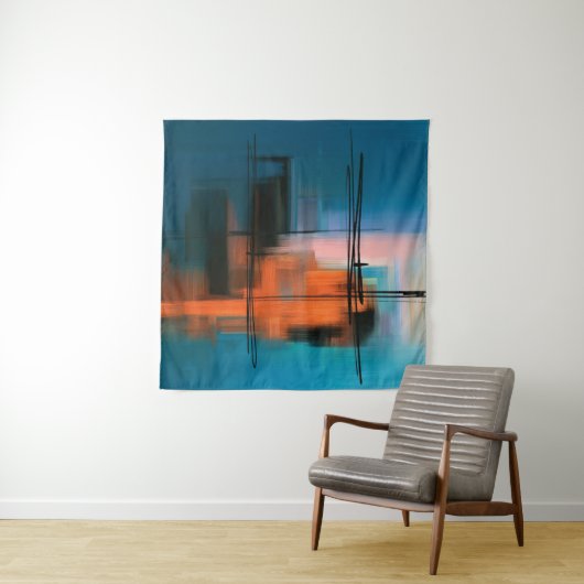 カラフル抽象芸術ア絵画クリル超現実的な土地 タペストリー (インサイチュ)