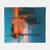 カラフル抽象芸術ア絵画クリル超現実的な土地 フリースブランケット (正面(横))