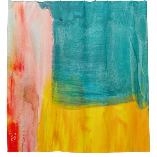 カラフル抽象芸術ア絵画ートの背景モダン  シャワーカーテン (正面)