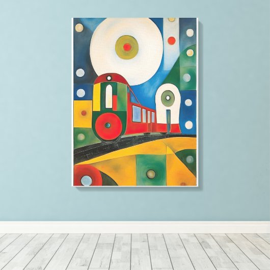 カラフル抽象芸術ア絵画ート キャンバスプリント (インサイチュ (ウッドフロア))