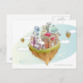 カラフル抽象芸術イラストレーションの表示 ポストカード (正面/裏面)