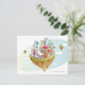 カラフル抽象芸術イラストレーションの表示 ポストカード (スタンド正面)