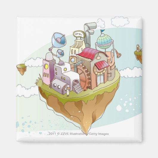 カラフル抽象芸術イラストレーションの表示 マグネット (正面)