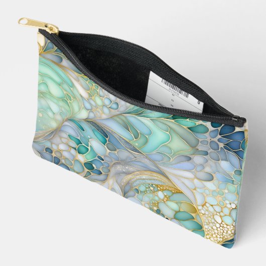 カラフル抽象芸術インクアートアクセサリーバッグ アクセサリーポーチ (見開き)