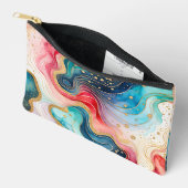 カラフル抽象芸術インクアートアクセサリーバッグ アクセサリーポーチ (見開き)