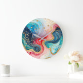 カラフル抽象芸術インクアートウォールクロック ラージ壁時計 (ホーム)
