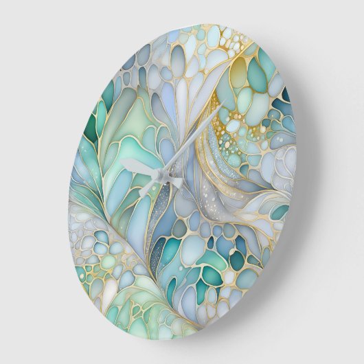 カラフル抽象芸術インクアートウォールクロック ラージ壁時計 (傾斜)