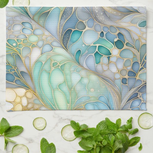 カラフル抽象芸術インクアートキッチンタオル キッチンタオル