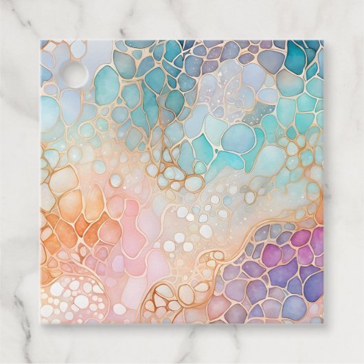 カラフル抽象芸術インクアートギフトラベル フェイバータグ (正面)