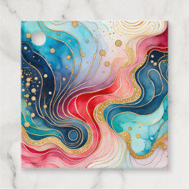 カラフル抽象芸術インクアートギフトラベル フェイバータグ