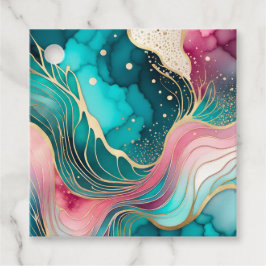 カラフル抽象芸術インクアートギフトラベル フェイバータグ