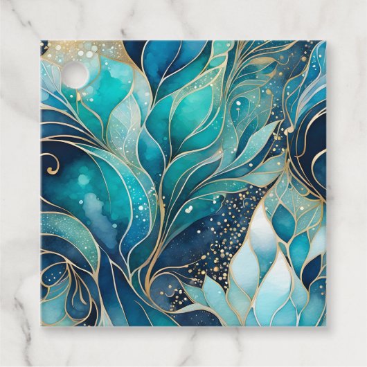 カラフル抽象芸術インクアートギフトラベル フェイバータグ (正面)