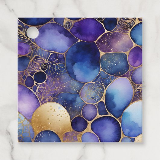 カラフル抽象芸術インクアートギフトラベル フェイバータグ (正面)