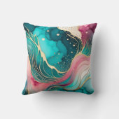 カラフル抽象芸術インクアートスクエア装飾用クッション クッション (裏面)