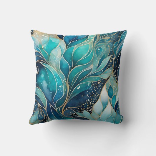 カラフル抽象芸術インクアートスクエア装飾用クッション クッション (裏面)