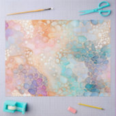 カラフル抽象芸術インクアートティッシュペーパー 薄葉紙 (クラフト)