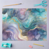 カラフル抽象芸術インクアートティッシュペーパー 薄葉紙 (クラフト)