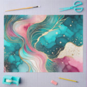 カラフル抽象芸術インクアートティッシュペーパー 薄葉紙 (クラフト)