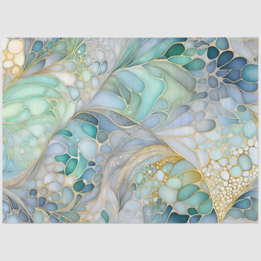 カラフル抽象芸術インクアートティッシュペーパー 薄葉紙 (正面)