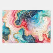 カラフル抽象芸術インクアート包装紙シート ラッピングペーパーシート (正面)