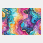 カラフル抽象芸術インクアート包装紙シート ラッピングペーパーシート (正面2)
