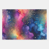 カラフル抽象芸術インクアート包装紙シート ラッピングペーパーシート (正面)