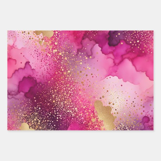 カラフル抽象芸術インクアート包装紙シート ラッピングペーパーシート (正面)