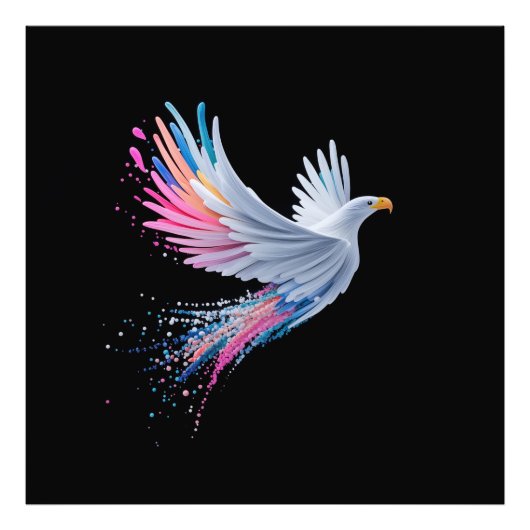 カラフル抽象芸術イーグルデザイン フォトプリント            (正面)