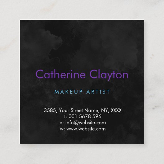 カラフル抽象芸術ウォーターカラーアートスクエアビジネスC スクエア名刺 (裏面)