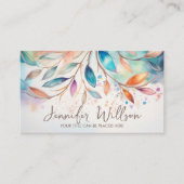 カラフル抽象芸術ウォーターカラーツリーアート 名刺 (正面)