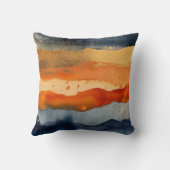 カラフル抽象芸術ウォーターストライプカラーOrange Navy クッション (裏面)