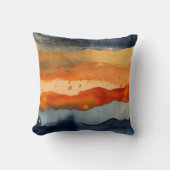 カラフル抽象芸術ウォーターストライプカラーOrange Navy クッション (正面)