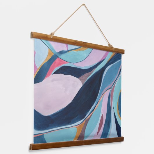 カラフル抽象芸術ウォーター絵画カラー 吊り下げ型タペストリー (傾斜あり)